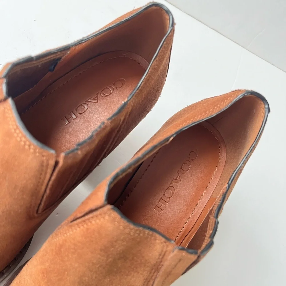 Coach Perri Brown Suede Ankle Booties Size 7 C